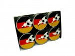 Teelichter mit Motiv "Deutschlandflagge und Fußball", 6er Pack, Villa Verde